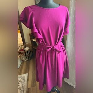 Maurices Fuchsia Mini Dress with Tie Belt